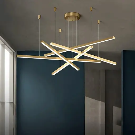 Люстра светодиодная потолочная PJ853 с пультом (Golden) 80х4см - фото 3