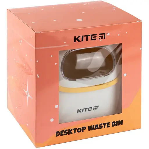 Настольный контейнер для мусора Kite бело-оранжевый (K24-009-8) - фото 5