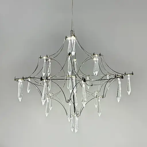 Невагома срібна Led люстра d60 см | Арт. MJ 156-600 CH | Line F - фото 3