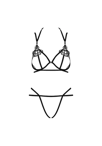 Эротический комплект белья Obsessive Badossa L/XL черный - фото 7