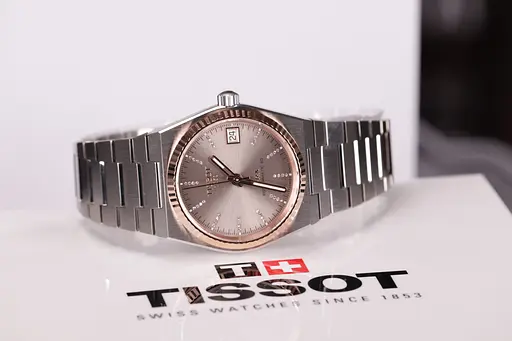 Часы Tissot PRX 35 мм Powermatic 80 Steel & 18k Gold Bezel T931.207.41.336.00 - фото 4
