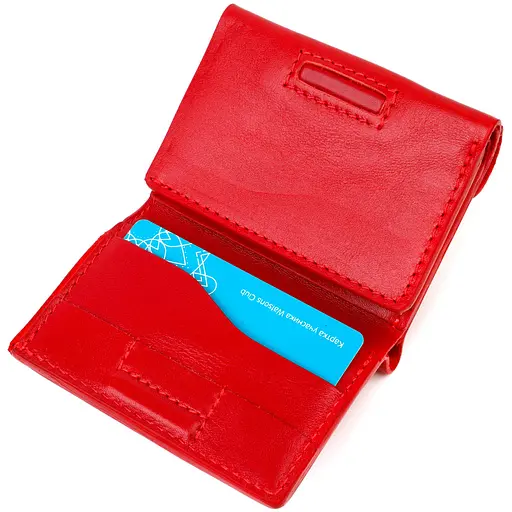 Кожаный женский кошелек Grande Pelle 8х10х1.5 см acs0025868 - фото 3