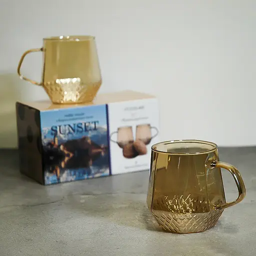 Набор чашек Vittora Sunset из боросиликатного стекла 2 шт. 400 мл (135077) - фото 5