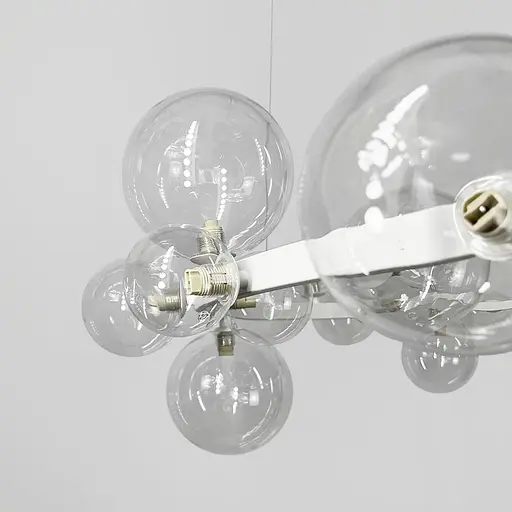 Кольцевая люстра с 24 прозрачными плафонами в белом корпусе Ø 120 см | Line F | Ст. AT32/24R WT+CL - фото 3