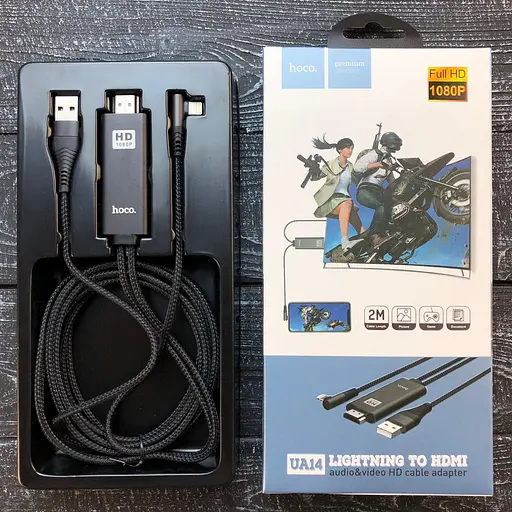 Переходник HOCO UA14 Lightning-to-HDMI Cable HD 2m адаптер для iPhone - фото 2
