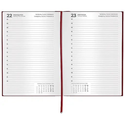Дневник 2026 Classic Style бордовый 145 x 210 мм (8840-26-3-A) - фото 3