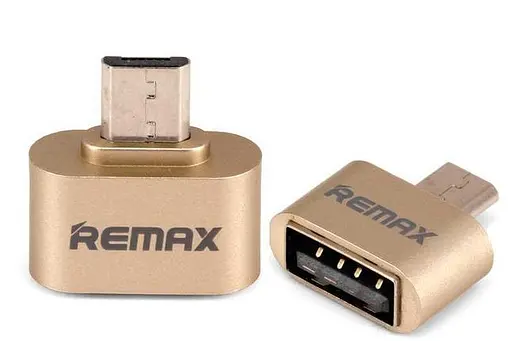Перехідник Remax Otg MicroUSB 8-046 Адаптер Usb мама мікрокілець золотистий - фото 3