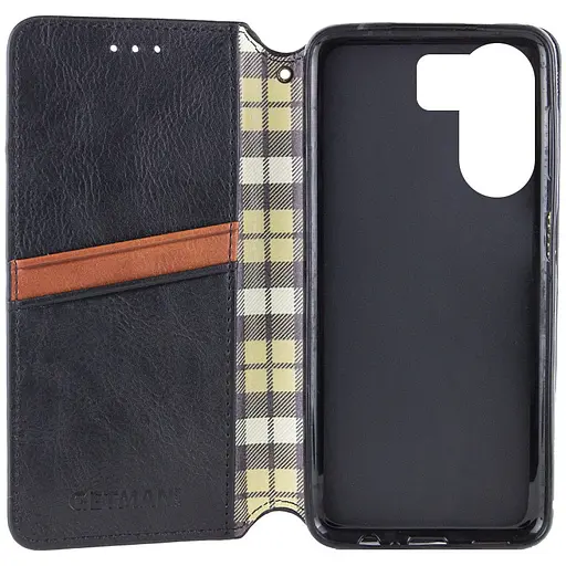 Чехол-книжка Getman кожаный Cubic PU для Xiaomi Redmi 13Coco C65 Черный - фото 3