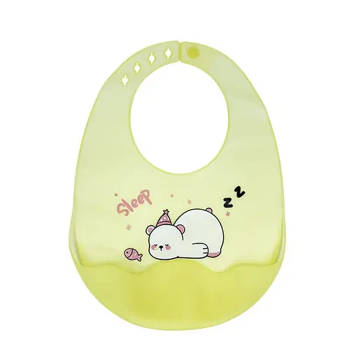 Дитячий силіконовий слюнявчик Mega Zayka MGZ-0618-5 на застібці - фото 1