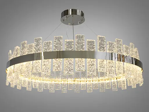 Кругла кришталева світлодіодна люстра для кухні потужністю 90 Вт, хром - фото 2