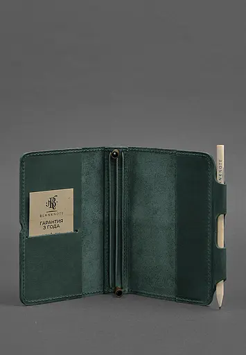 Шкіряний блокнот (Софт-бук) 3.0 зелений Crazy Horse - фото 4