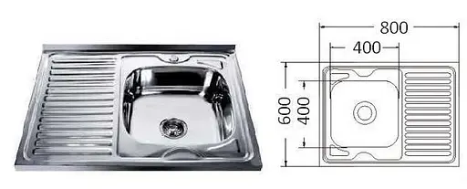 Кухонна мийка Mira MR 8060 Satin Right - фото 3