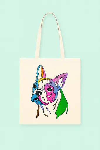 Набір екосумка-розмальовка „Яскравий мопс“ бавовна 220 г/м2 38х42см ROSA Talent [CD] - фото 3