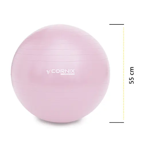 Мяч для фитнеса (фитбол) Cornix 55 см Anti-Burst Light Pink XR-0361 - фото 4