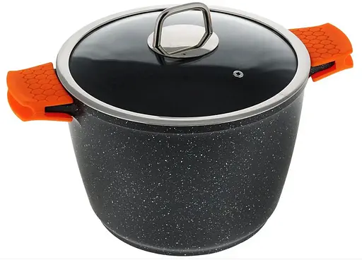 Каструля казан Bohmann BH-7351-24-MRB 24 см 5.7 л подвійне дно мармурове покриття - фото 2