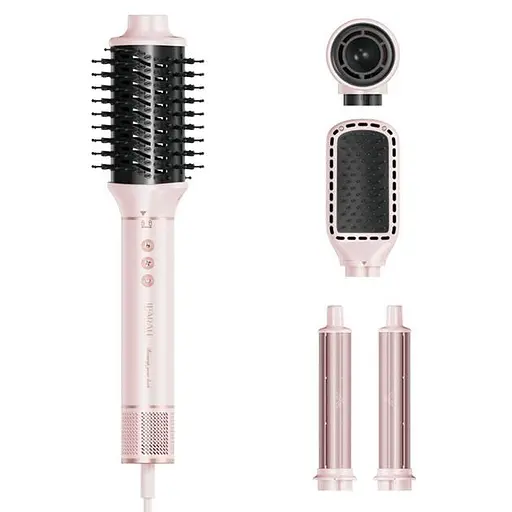 Фен-стайлер IPARAH P-505G PINK мультистайлер 5-в-1 с насадками для укладки и завивки, 3 скорости и 3 температурных режима - фото 1