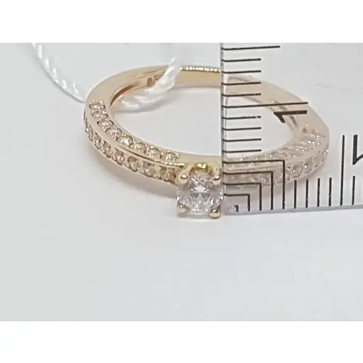 Золотое кольцо Семейные драгоценности с фианитами. 111712 17,5 - фото 5