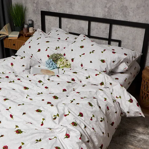 Комплект постельного белья Moon&Star Бязь Gold Люкс Romantic Rose King Size 220x240 наволочки 2х50х70 - фото 6