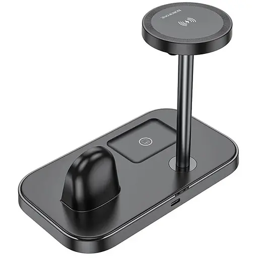 Бездротовий зарядний пристрій BOROFONE BQ29 Feliz 3-in-1 wireless fast charger чорний (6941991110290) - фото 1