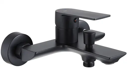 Смеситель для ванны Rea Urban настенный с изливом black REA-B9910 Черный маовый - фото 4