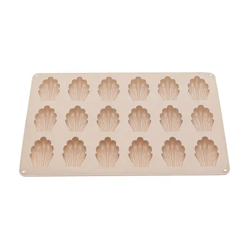 Форма силиконовая для выпечки печенья Мадлен на 18 ракушек 32х24х1.4 см C380, Kitchen Master Бежевый 87169 - фото 2
