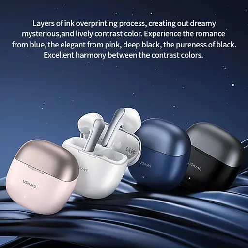 Бездротові навушники Usams Earbuds XH09, TWS, BT5.1, 35mAh, 300mAh, 5.5h, pink - фото 2