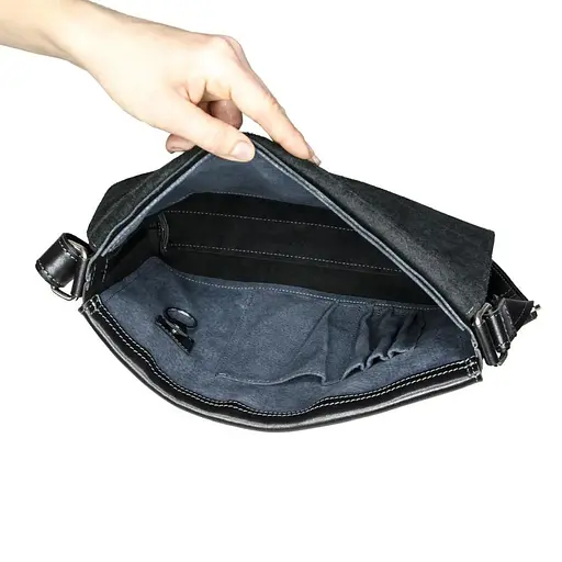 Кожаная мужская сумка через плечо GRANDE PELLE 24х32х6 см sum0025898 - фото 6