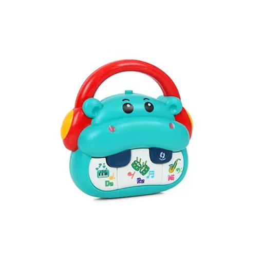 Дитяче піаніно "Бегемот" Limo Toy FT0056C 12 см, навчальне, музика, звук - фото 1