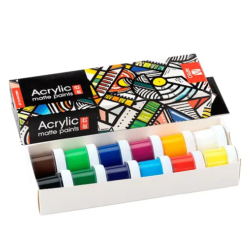 Набір акрилових фарб Arteo Geometric матовий 12x10 мл - фото 2