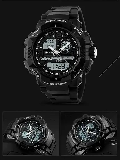 Мужские наручные часы Skmei 1164 (Черные) - фото 6