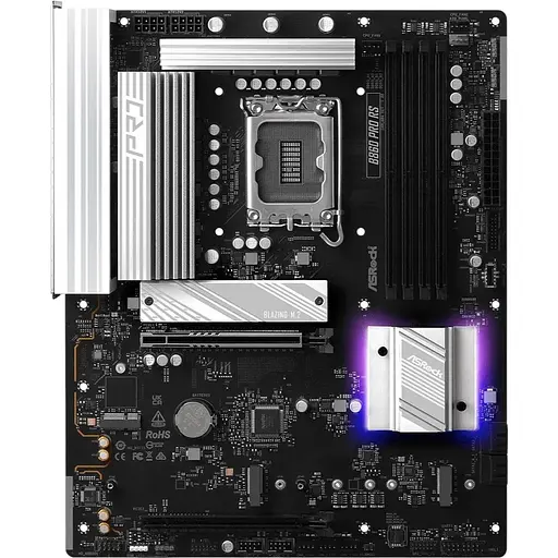 Материнская плата AsRock B860 Pro RS (1851/B860, 4xDDR5, 2xPCIex16, HDMI/DP, 4xSATA, 3xM.2, 2.5Glan, 7.1ch, ATX)