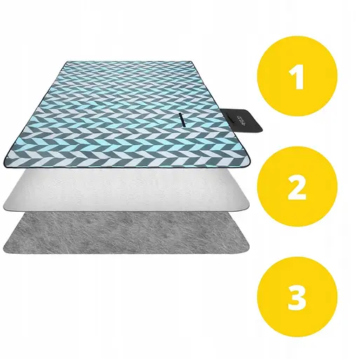 Коврик для пикника и кемпинга 4FIZJO 200 x 200 см складной 4FJ0391 (P-5907739317193) - фото 5