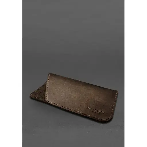 Кожаный чехол для очков BlankNote Crazy Horse Темно-коричневый  - фото 3