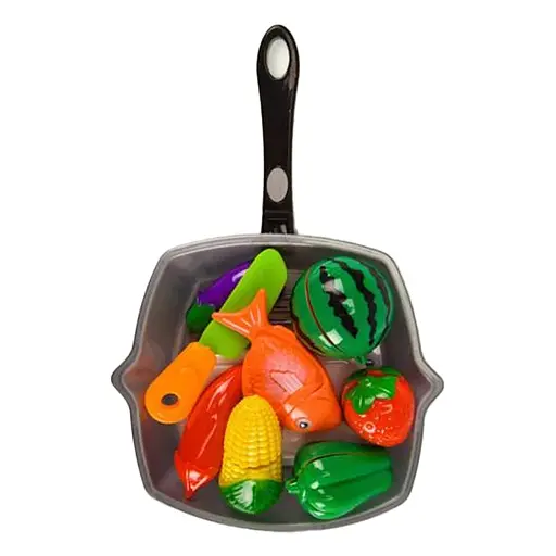 Продукти на липучці, сковорідка, ніж, дощечка, 30x20x6 см, 3016C (В асортименті)