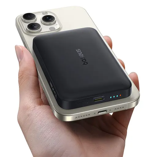 Внешний MagSafe аккумулятор Baseus EnerFill FM11 Ultra-Mini Power Bank 10000mAh 22.5W Black - фото 5