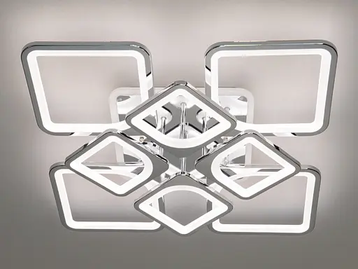 LED люстра з диммером і синім підсвічуванням, колір хром, 155W - фото 3