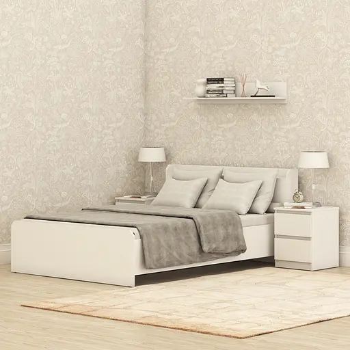 Ліжко двоспальне MebelStar Нео 140x200 см Аляска білий (MBS-1120) - фото 1