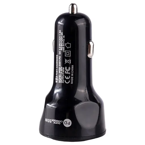 ЗУ для авто 55 ватт 3 порта WGS-G35Y-PD адаптер в прикуриватель QC3.0 - фото 2