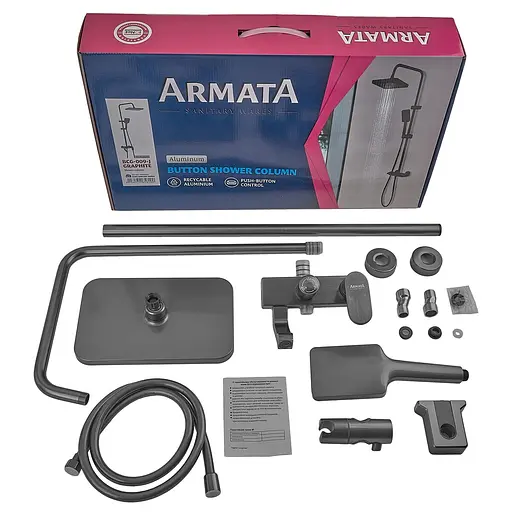 Душова система з алюмінію Armata BCG-009-J 3 режими graphite CH6561, Графіт - фото 3
