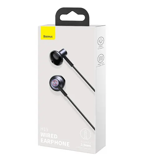 Навушники Baseus Encok 3.5mm Wired Earphone H19 чорні - фото 2