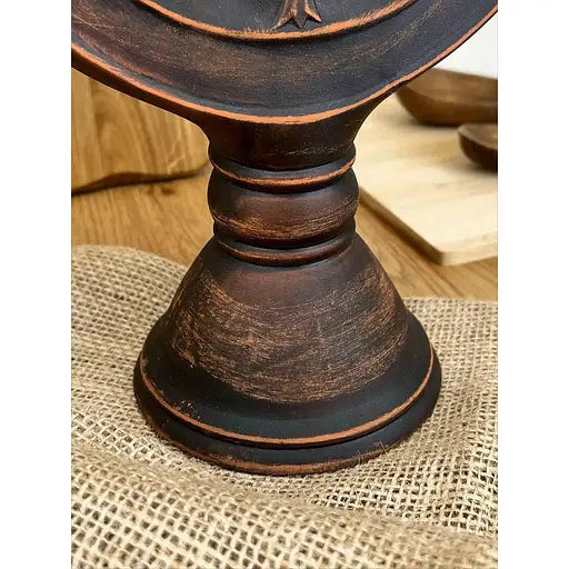 Свічник на три свічки керамічний (глиняний) різьблений - фото 8