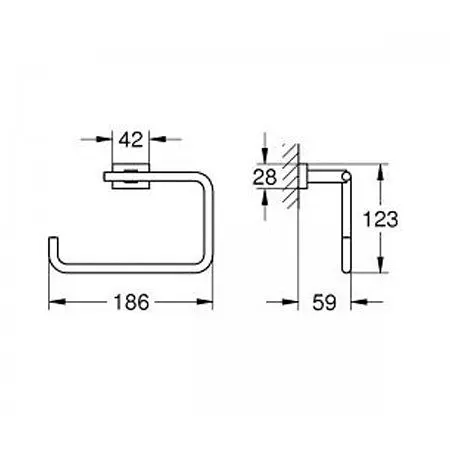 Вішалка для рушника Grohe Essentials Cube 40510001 Хром - фото 2