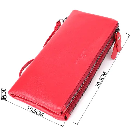 Жіночий шкіряний гаманець на три відділення ST Leather 20.5х10.5х3 см acs0029669 - фото 3