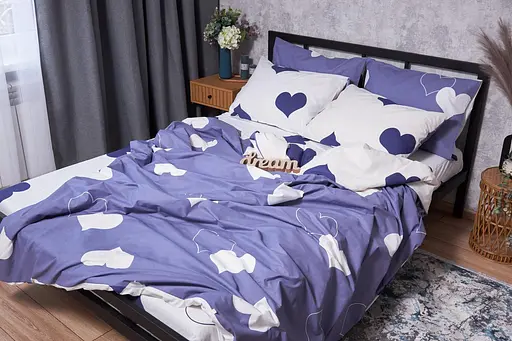 Комплект постельного белья Moon&Star Бязь Gold Люкс Royal Blue семейный 160х220х2 наволочки 4х50х70 - фото 5