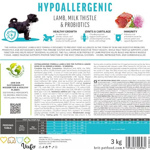 Сухой корм Brit Care Dog Hypoallergenic Puppy для щенков, гипоаллергенный с ягненком, 3 кг - фото 7