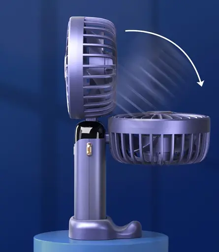 Ручной вентилятор с аккумулятором и дисплеем SAPI N15 3000 mAh Синий (с ремнем на шею) - фото 3