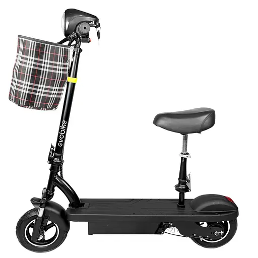 Электросамокат EVOBIKE Reno S10 400W 8Ah черный с сиденьем (модель 2025 года) - фото 1