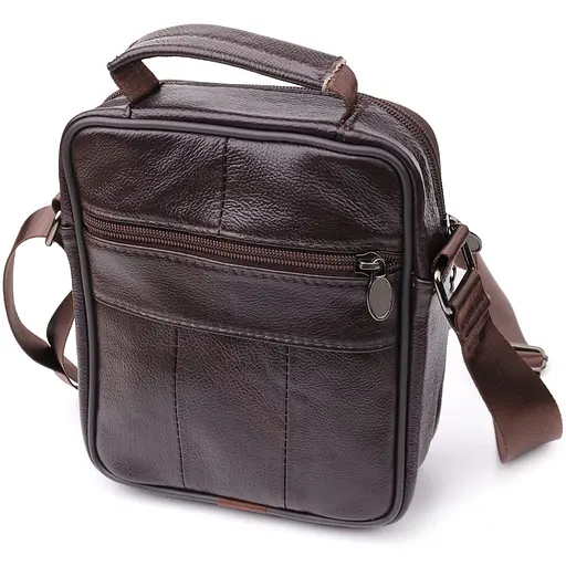 Невелика вертикальна сумка з ручкою для чоловіків із натуральної шкіри Vintage 17х19,5х7 см sum0027475 - фото 2