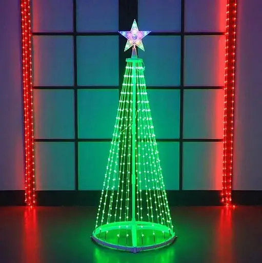 Новорічна конусна ялинка розумна світлодіодна 180см LED - фото 6