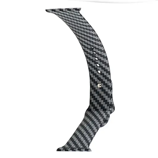 Ремінець Apple Watch Silicone Carbon 42/44/45/46/49 mm Чорний Grey - фото 2